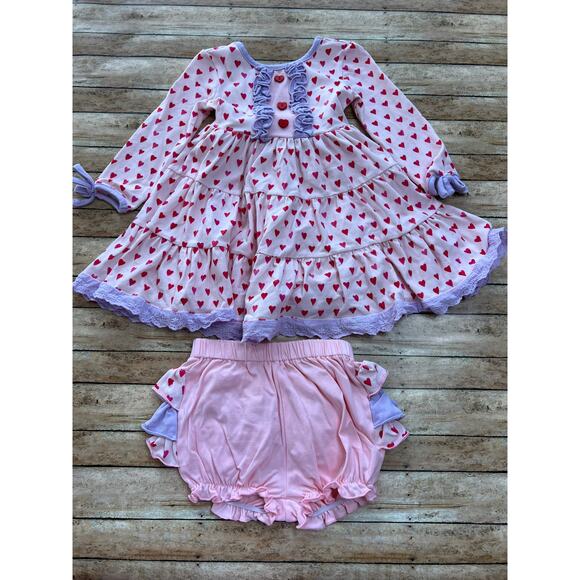 Smocked Sweets Lavender Love Story Dress with Bloomers 2/3 - Picture 1 of 4